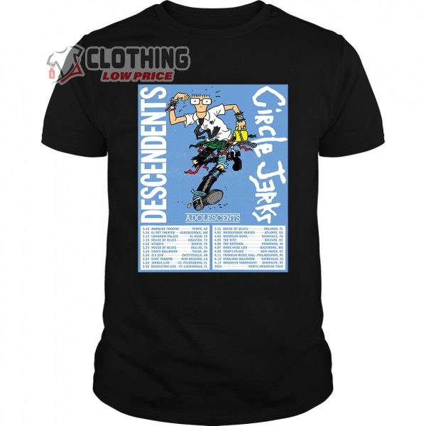 Descendents And Circle Jerks 2024 Tour Across The Usa Poster Merch, Descendents, Circle Jerks & Adolescents Plot 2024 Tour T-Shirt