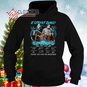 E Street Band Tour 2024 Merch E Street Band 52 Years 1972 2024 Thank You For The Memories Signatures Hoodie T Shirt