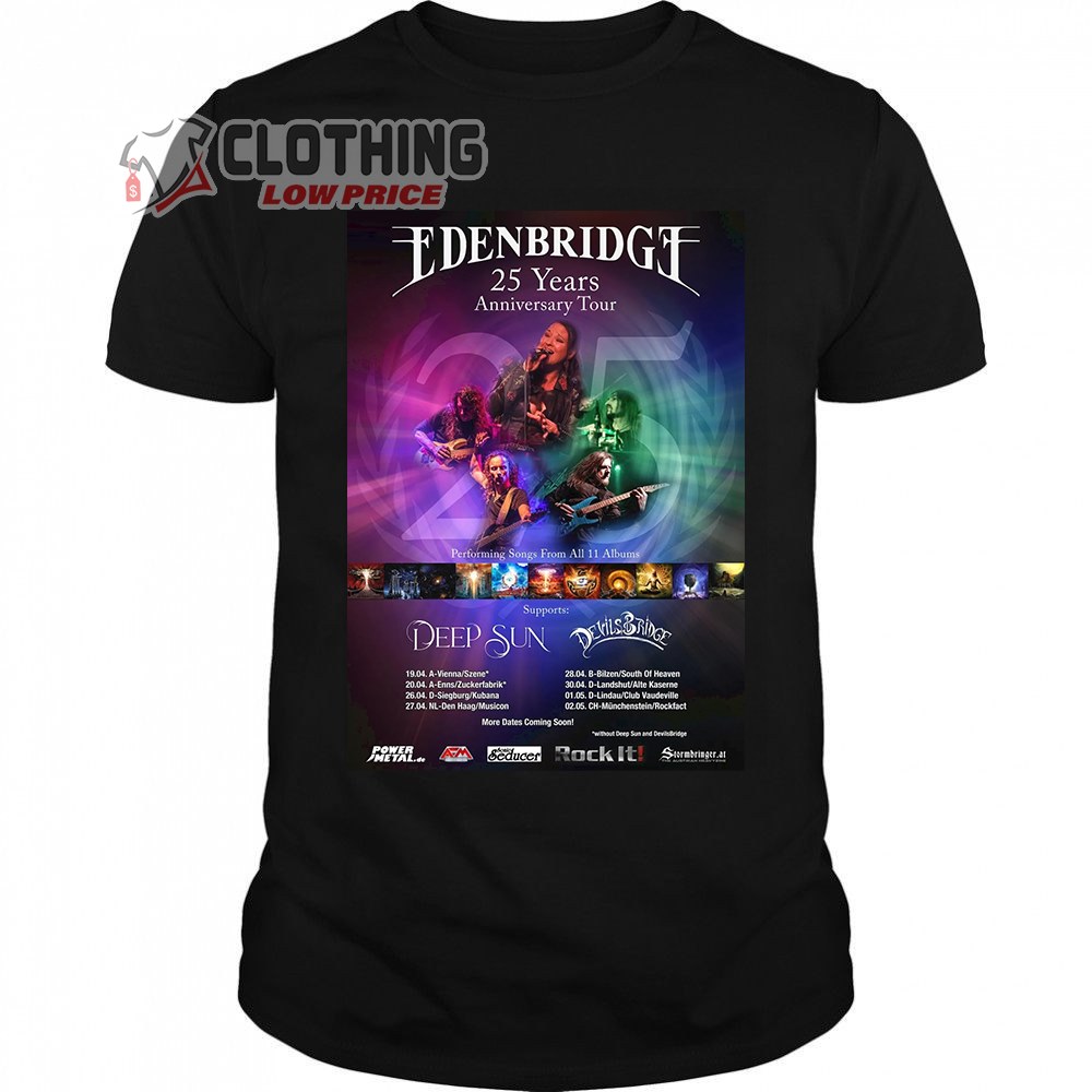 Edenbridge 25 Years Anniversary Tour Merch, Edenbridge Tour 2024 Shirt