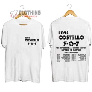 Elvis Costello And The Imposters 707 Tour 2024 Merch, Elvis Costello & The Imposters With Charlie Sexton 707 Tour 2024 Shirt, Elvis Costello Tour Dates 2024 T-Shirt
