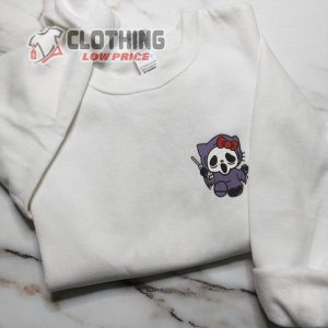 Embroidered Hello Kitty Halloween Sweatshirt Cute Cat Halloween Halloween Pumpkin Shirt 2