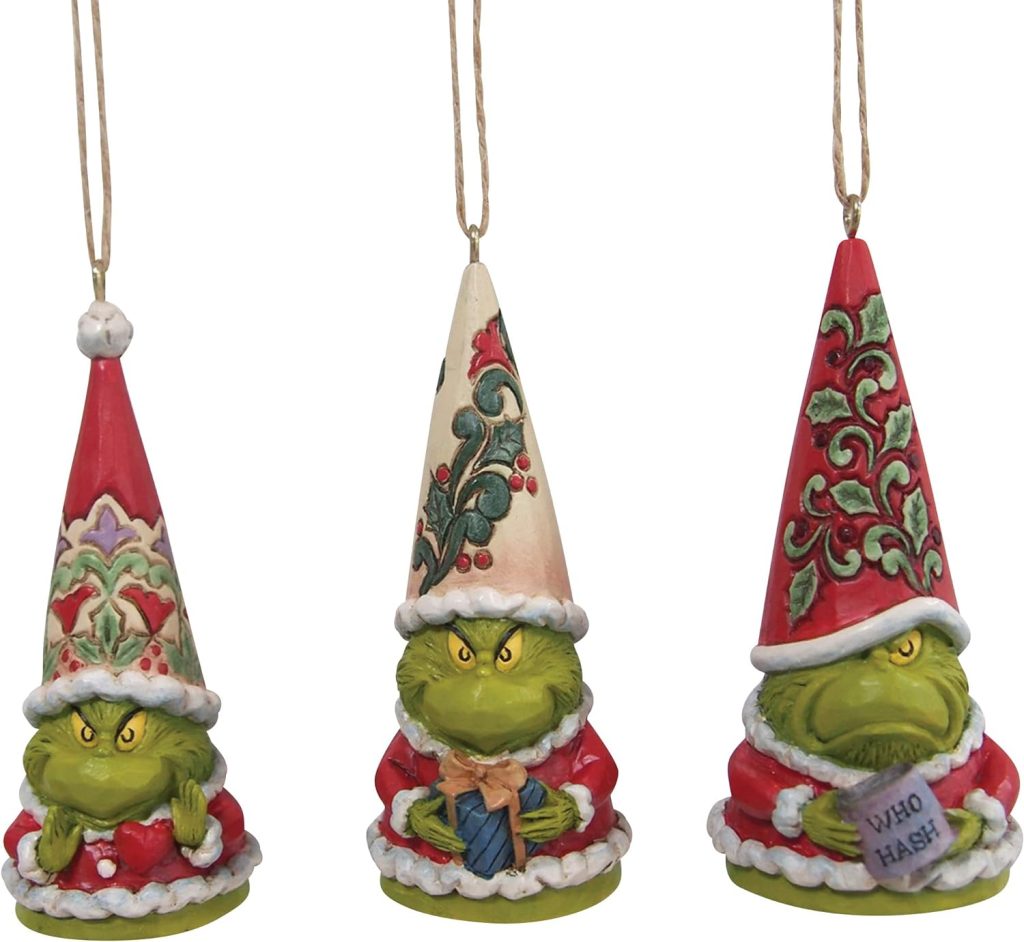 Enesco Jim Shore Dr. Seuss The Grinch Gnomes Hanging Ornament Set amazon