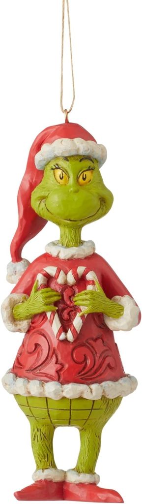 Enesco Jim Shore Dr. Seuss The Grinch Holding Candy Cane Hanging Ornament amazon