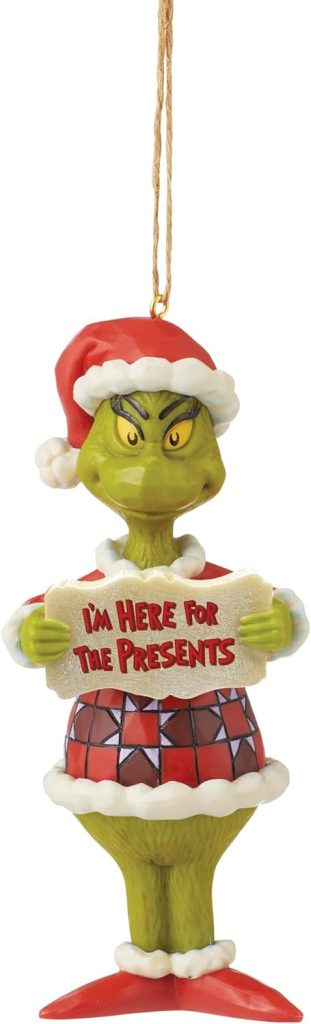Enesco Jim Shore Dr. Seuss The Grinch Im Here for The Presents Hanging Ornament amazon
