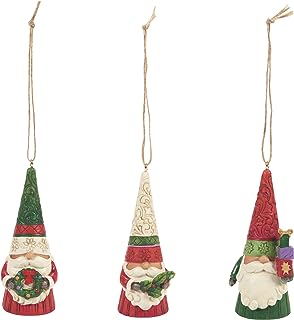Enesco Jim Shore Heartwood Creek Gnome Christmas Ornament Set amazon