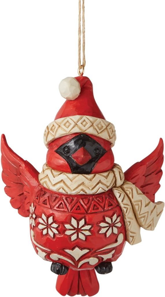 Enesco Jim Shore Heartwood Creek Nordic Noel Cardinal Hanging Ornament amazon 1