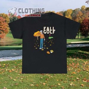 Fall Golf Heavy Cotton Tee, Funny Golf Golfball Hiding From Golfer Under A Leaf, For The Golfer In Your Life Long Or Short Sleeve