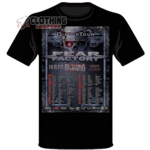 Fear Factory Europe In Late Autumn 2023 Schedule Merch, Fear Factory Disrupt Tour 2023 T-Shirt