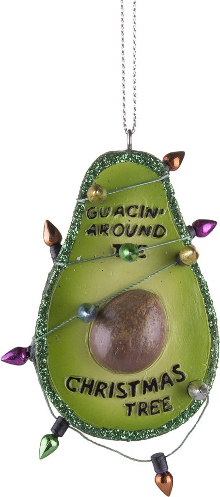 Funny Guacin Around The Christmas Tree Avocado Shaped Ornament amazon