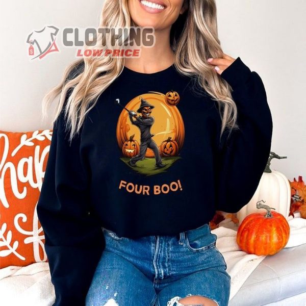 Funny Halloween Gift For Golfers, Halloween Golf Four Boo Funny Shirt, Retro Golfer Swinging Pumpkins