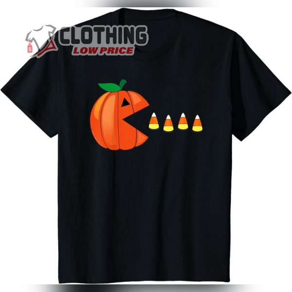 Funny Halloween Pumpkin Eating Candy Corn T-Shirt