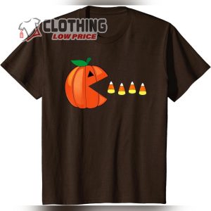 Funny Halloween Pumpkin Eating Candy Corn T Shirt2 2