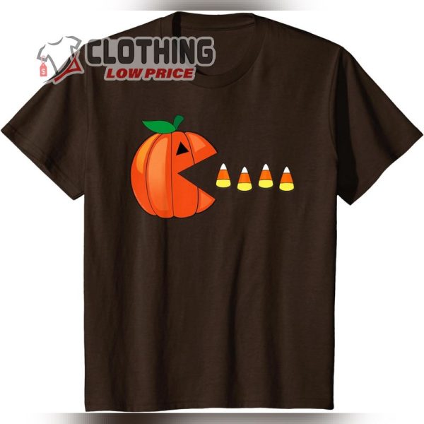 Funny Halloween Pumpkin Eating Candy Corn T-Shirt