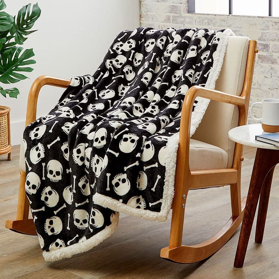 Generic Skull Bones Sherpa Throw amazon