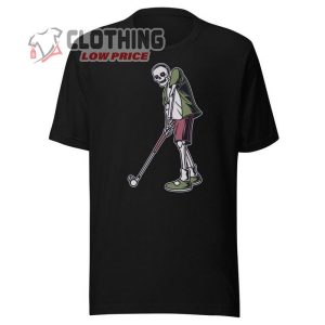 Golfing Skeleton Halloween Tee