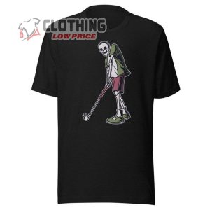 Golfing Skeleton Halloween Tee2