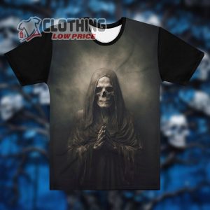 Gothic Grim Reaper T- Shirt, Halloween Gifts, Horror All- Over Print T- Shirts, Heavy Metal T- Shirt, Halloween 2023 Trends Merch