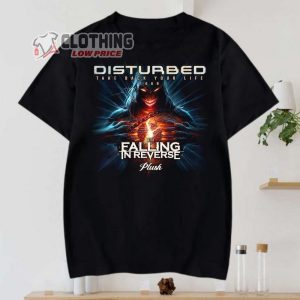 Graphic Disturbed Band 2024 Tour Merch, Disturbed Band Tour 2024 With Falling In Reverse Plush T-Shirt