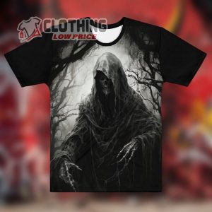 Grim Reaper Halloween Shirt, Gothic Grim Reaper T- Shirt, Halloween Gifts, Heavy Metal Shirt, Halloween 2023 Trends Merch