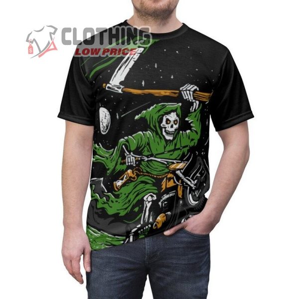 Grim Reaper Motorcycle T- Shirt, Grim Reaper Halloween Shirt, Halloween Gift, Halloween 2023 Trends Merch