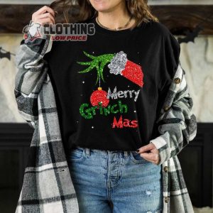 Grinch Hand Holding Ornament Christmas Sweatshirt, The Grinch Christmas Family Shirt, Merry Grinchmas Shirt, Merry Christmas Grinch Sweatshirt