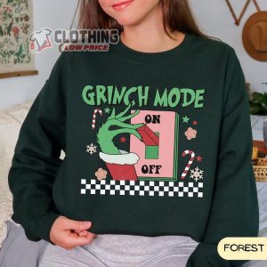 Grinch Mode On Off Retro Sweatshirt, Grinch Hoodie, Christmas Cute Xmas Tee, Grinch Sweat