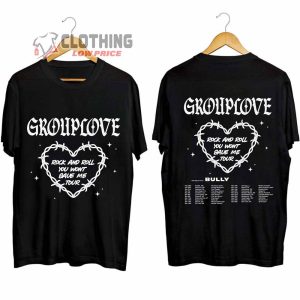 Grouplove And Bully Band Tour 2024 Merch uplove And Bully 2024 Rock And Roll You Won'T Save Me Tour Shirt Grouplove Albums Sweatshirt Grouplove 2024 US Tour Dates T Shirt 3