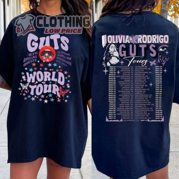 Guts Olivia Rodrigo Shirt, Olivia Rodrigo Guts Merch, Olivia Rodrigo Sweatshirt, Olivia Rodrigo Setlist Merch