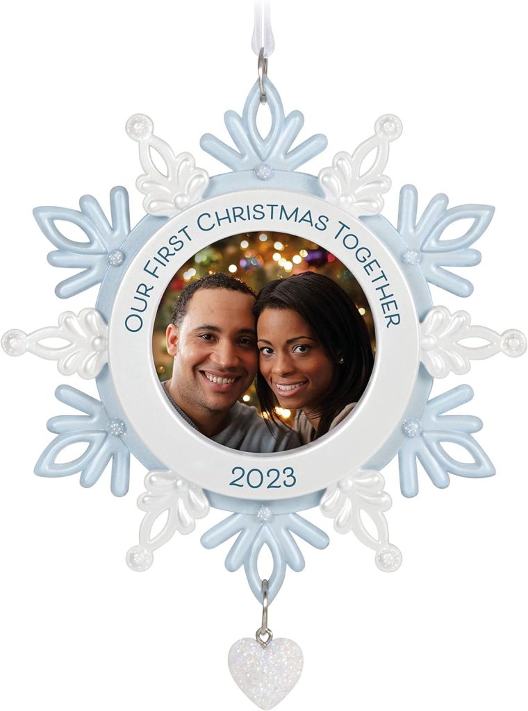 Hallmark Keepsake Christmas Ornament 2023 Our First Christmas Together Snowflake Photo Frame amazon