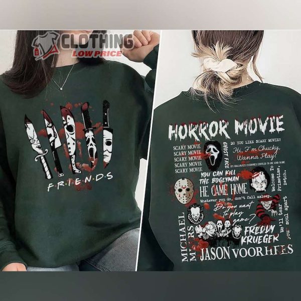 Halloween Horror Character Sweatshirt, Vintage Halloween Friends Shirt, Horror Character Quotes, Michael Myers, Halloween Horror Movie Gift