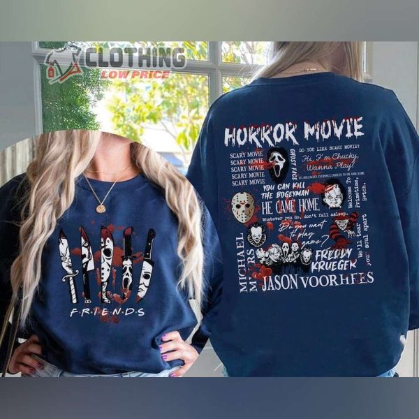 Halloween Horror Character Sweatshirt, Vintage Halloween Friends Shirt, Horror Character Quotes, Michael Myers, Halloween Horror Movie Gift