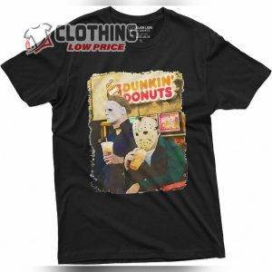 Halloween Movie Inspired T-Shirt, Michael Myers Drinking Coffee Funny Humorous Tee