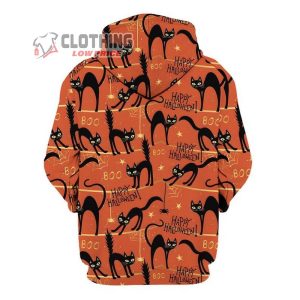 Halloween Pumpkin Black Cat 3D Hoodie 3