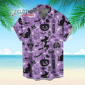 Halloween Pumpkin Hawaiian Shirt, Halloween Witches, Soft Hawaii Shirt, 3D Hawaiian Aloha Shirt, Halloween Pumpkin Tee, Halloween Gift