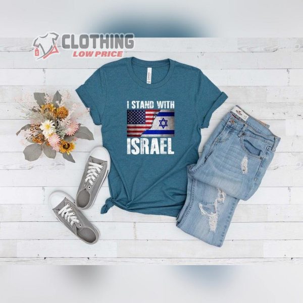 Hamas Attack On Israel Merch, I Stand With Israel Sweatshirt, Peace Love Israel T-Shirt, Israeli Flag Sweatshirt, American Flag Shirt, I Stand For Peace Israel Sweatshirt