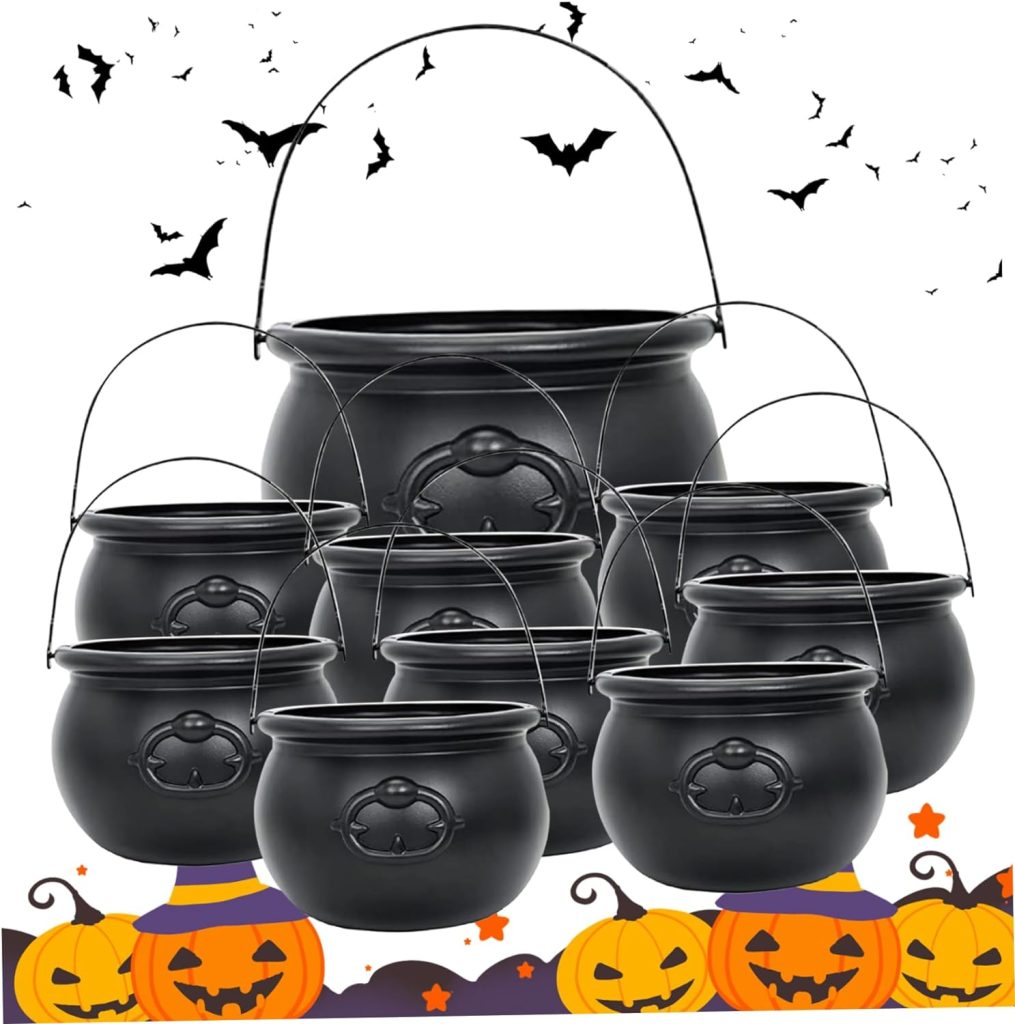 Handle Plastic Cauldron Halloween Decorations amazon