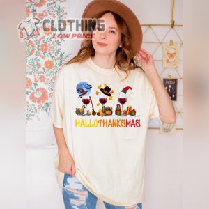 Happy Hallothanksmas Shirt Christmas Tee Fall Shirt Thanksgiving T Shirt Halloween Tee Thanksgiving Gift Ideas 1