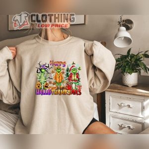 Happy Hallothanksmas Sweatshirt Christmas Sweatshirt Cute Halloween Sweateshirt Funny Halloween Shirt Holiday Gifts 2