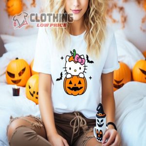 Hello Cat Girls Halloween Shirt Mom Halloween Magical Pumpkin Shirt Colorful Pumpki Catlover Halloween T 3