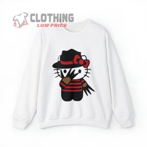 Hello Kitty Halloween Sweater, Sanrio Cute Crewneck Sweatshirt Nightmare On Elm Street 80S