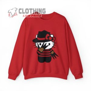 Hello Kitty Halloween Sweater, Sanrio Cute Crewneck Sweatshirt Nightmare On Elm Street 80S