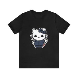 Hello Kitty Halloween T Shirt, Cute Michael Myers Shirt Hello Kitty As Michael Myers Spooky Season Tshirt