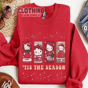 Holiday Season Kitty Cat Sweatshirt, Kawaii Kitty Retro Christmas Shirt