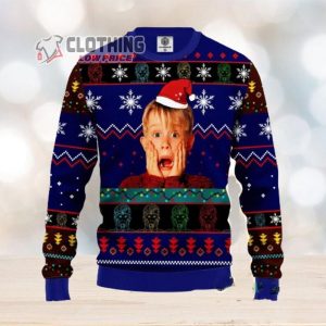 Home Alone Ugly Christmas Long Sleeve Sweater, Ugly Knitted Sweater, Christmas Sweater, Christmas Sweatshirt, Cute Christmas Gift Sweater