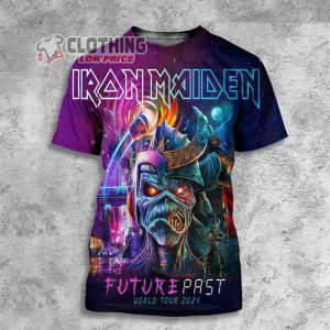 Iron Maiden Future Past Tour World Tour 2024 3D T Shirt All Over Prited