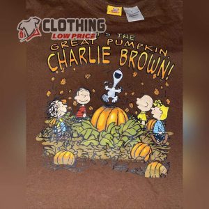 It'S The Great Pumpkin Charlie Brown T Shirt Rare Snoopy Pumpkin Leave Brown Halloween Shirt1