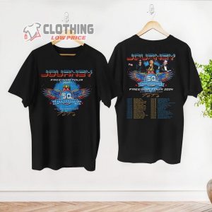 Journey Rock Band 50Th Anniversary Merch, 2024 Freedom Tour Journey Band Shirt, Journey Tour Dates 2024 T-Shirt