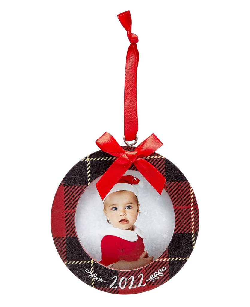 Kate Milo 2022 Plaid Ornament Baby Christmas Photo Ornament amazon