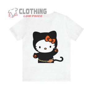 Kawaii Halloween Hello Kitty Short Sleeve Tee Shirt Cute Sanrio Festive Custom Shirt