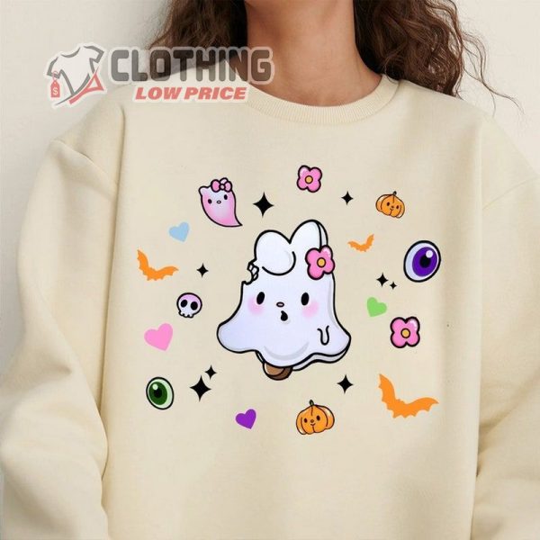 Kitty Ice Cream Halloween Sweatshirt, Kawaii Kitty Halloween Merch, Funny Halloween 2023 Shirt